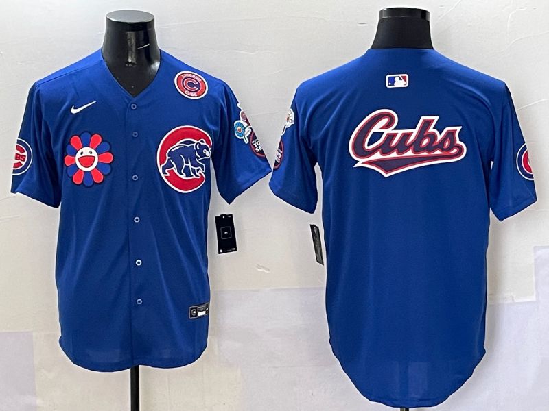 Men Chicago Cubs Blank Blue Flower Edition 2025 Nike MLB Jersey style 4
